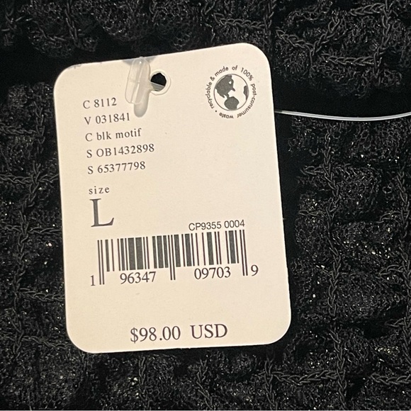 Free People Women’s Plum/Black - SZ L - Smocked Sheer Long Puff Sleeve Top - Picture 14 of 16